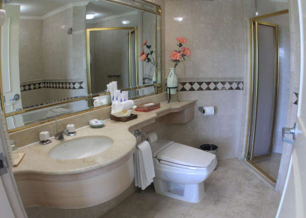 Palasia Hotel Bathroom of a hotel room