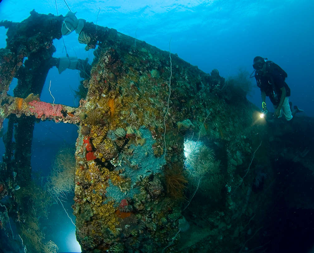 Rests of a WWII war ship in Palau